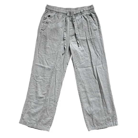 Old Navy High-Waisted Wide-Leg Linen Blend Pants in Gray Basalt Size M - Picture 2 of 6